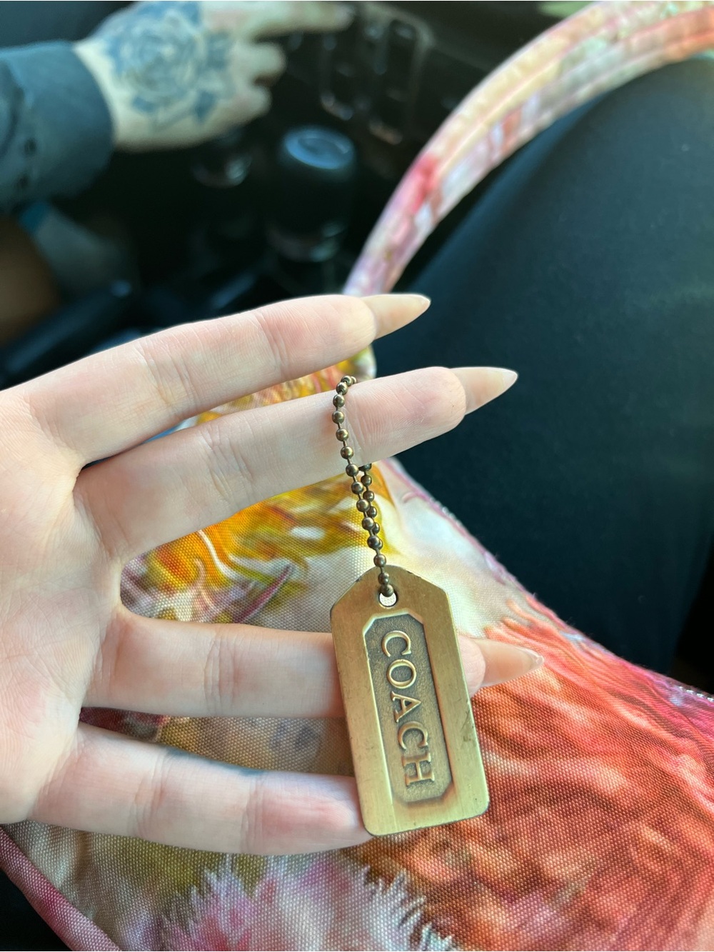Vintage Coach Metal Bag Tag/ Hang Tag Purse Charm